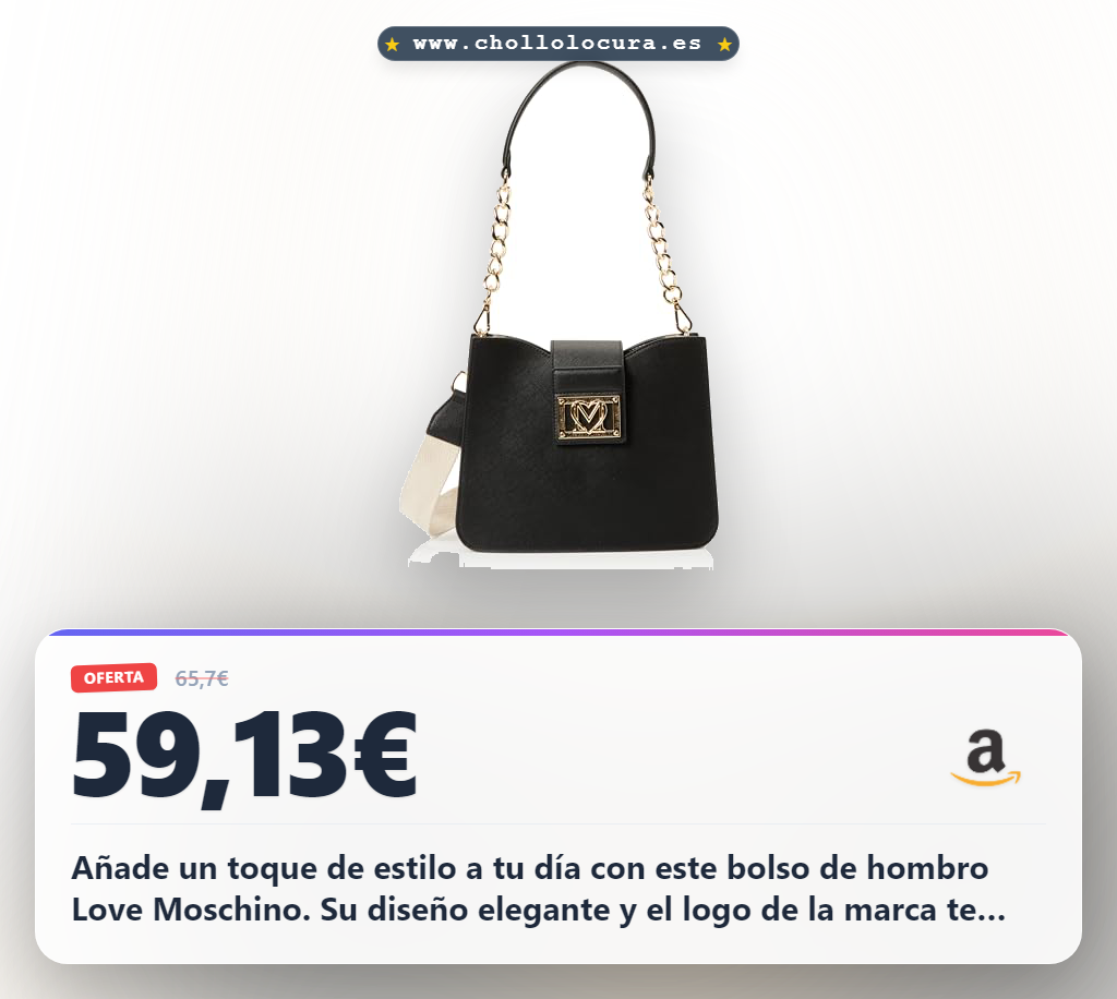 Encuentra el Bolso de Hombro Love Moschino jc4331pp0i Negro con logotipo y tirantes ajustables al mejor precio.