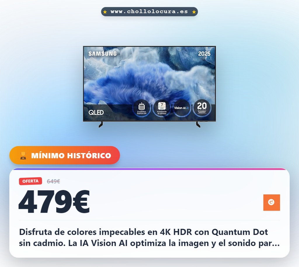Disfruta 4K HDR con Quantum Dot sin cadmio y Vision AI en tu TV Samsung Q8F con Motion Xcelerator