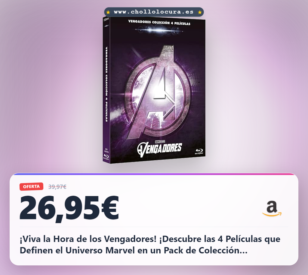 Pack de Colección Vengadores 1-4 + Extras en Blu-ray