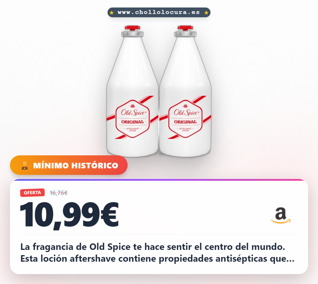 Aprovecha el Aftershave Old Spice Original 2x100 ml para sentirte seguro y revitalizado