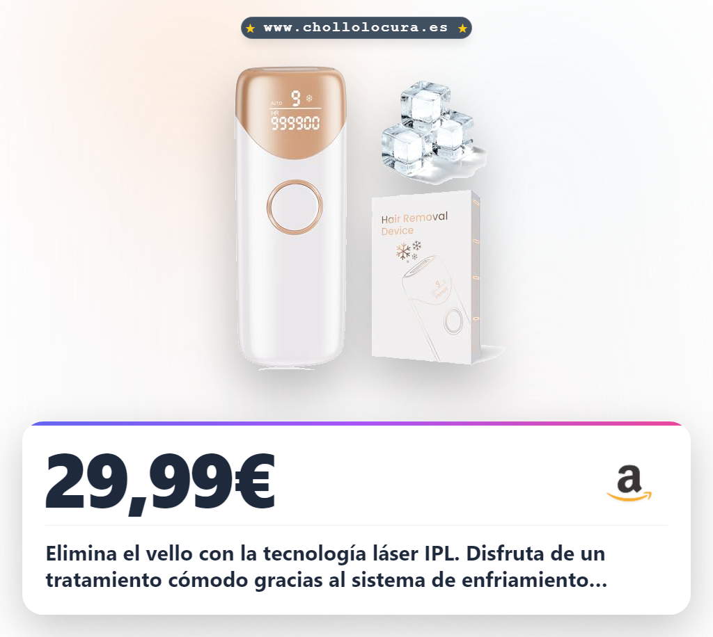 Aprovecha la depiladora láser IPL con enfriamiento para mujer y 9 niveles de intensidad en oferta histórica