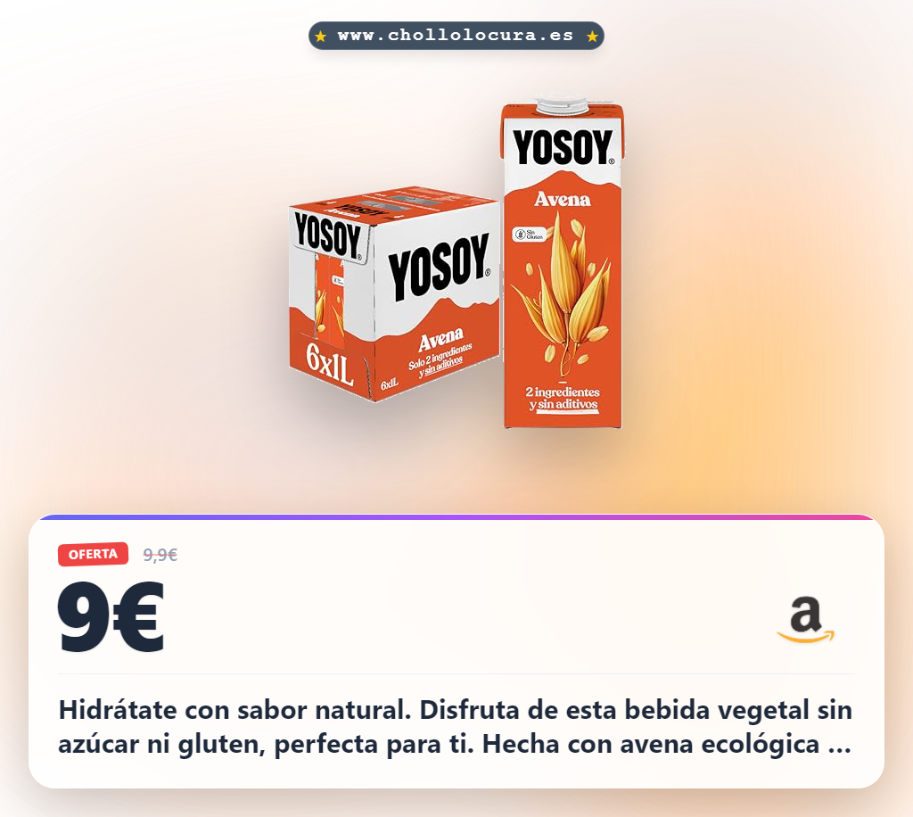 Consigue la bebida vegetal de avena sin azúcar y sin gluten en pack de 6 litros al mejor precio