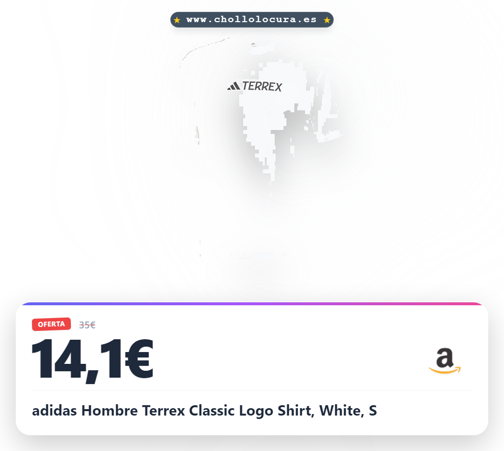 adidas Hombre Terrex Classic Logo Shirt, White, S