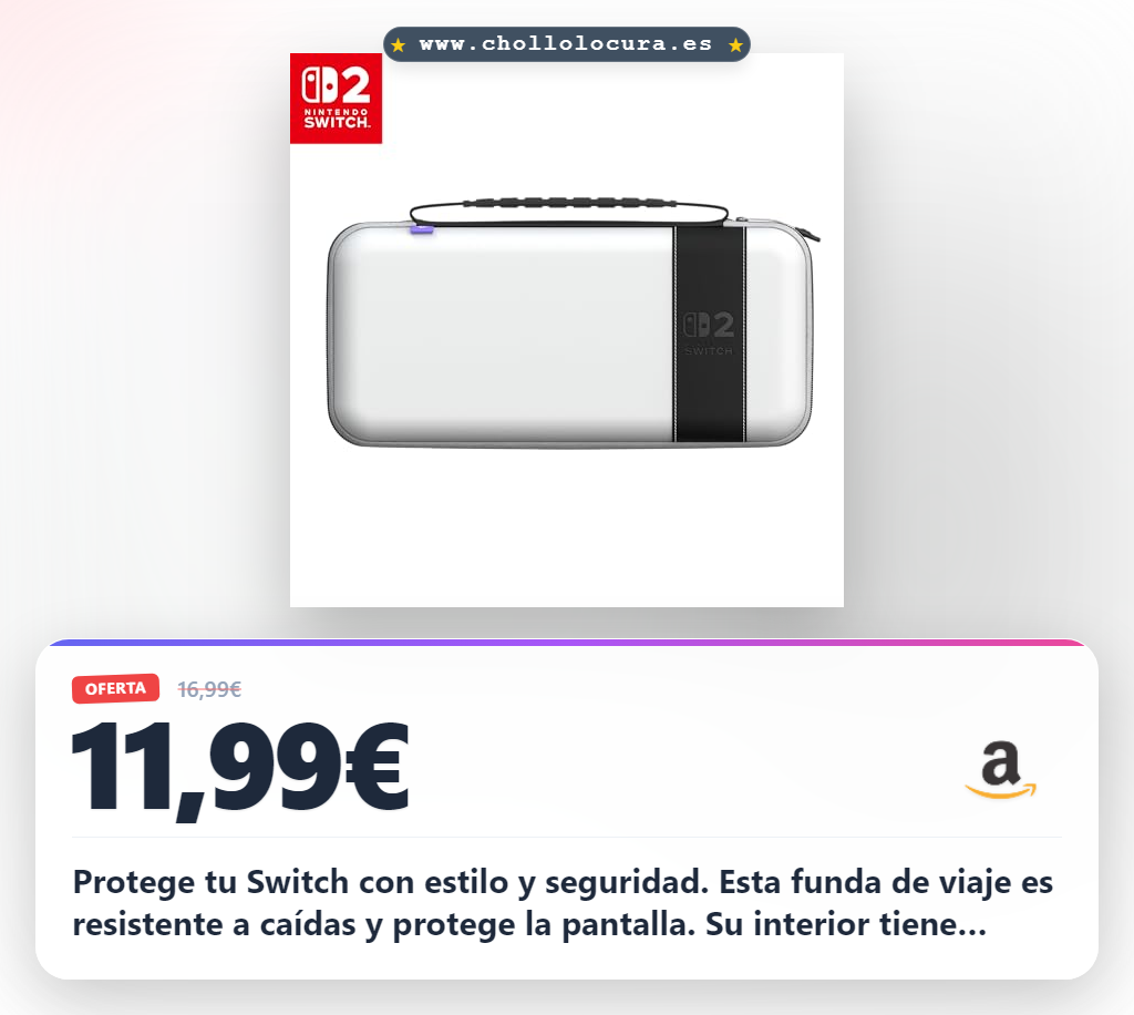 Aprovecha la funda de viaje Stellar White para Nintendo Switch 2 con licencia oficial y protección total