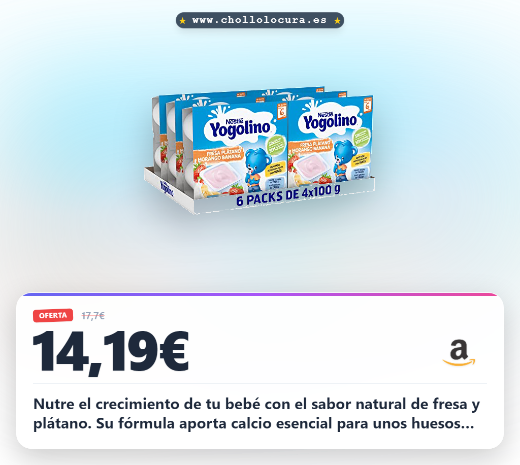 Ahorra NESTLÉ YOGOLINO Fresa Plátano, lácteo infantil sin azúcares añadidos y con calcio para bebés a partir de 6 meses en oferta.
