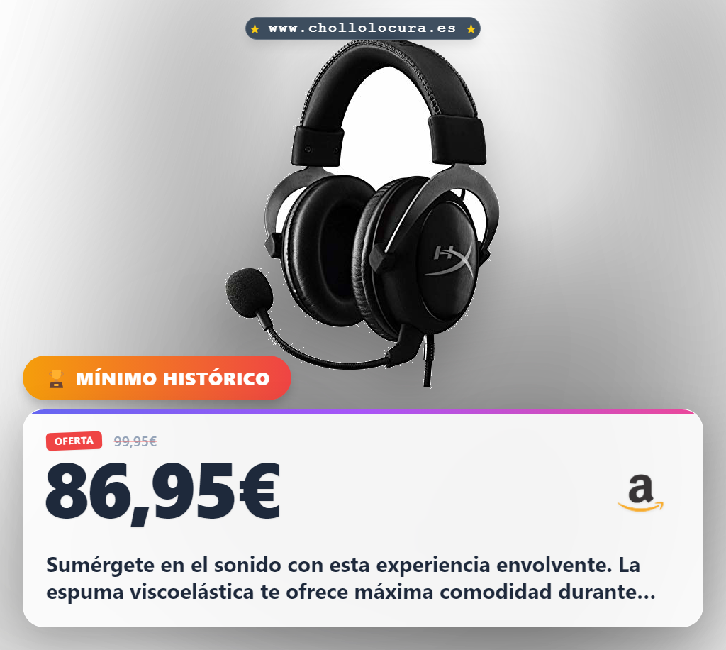 Consigue los auriculares gaming HyperX Cloud II con sonido envolvente y micrófono para PC y PS4 al mejor precio