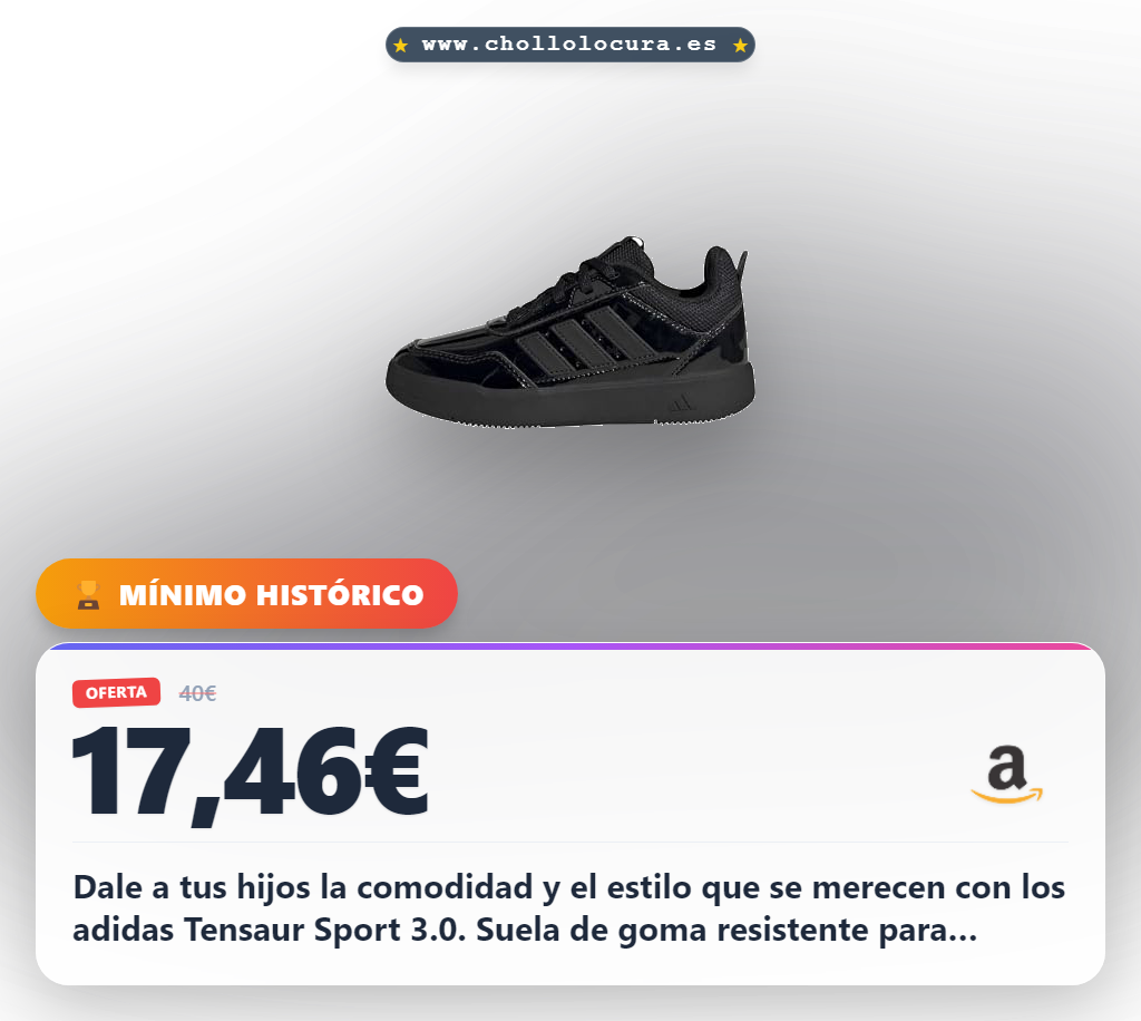 Consigue zapatillas adidas Tensaur Sport 3.0 para niños con horma clásica y suela de goma al mejor precio