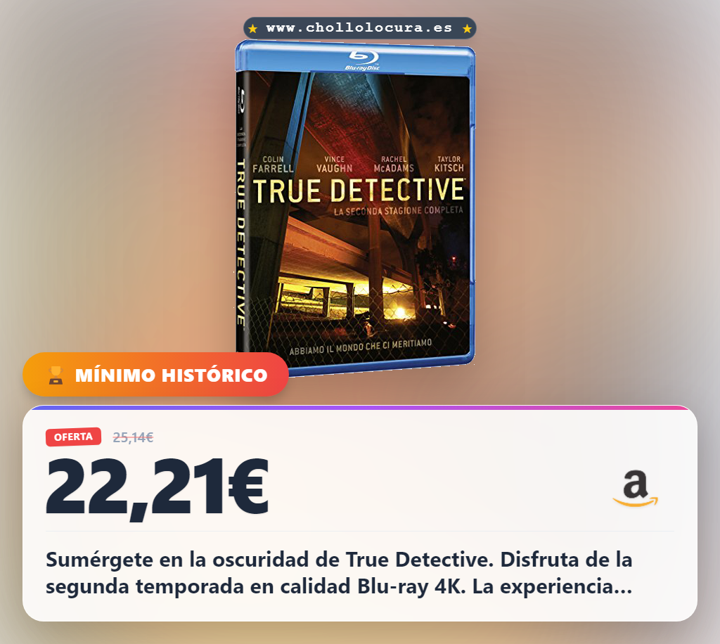 Aprovecha True Detective Stagione 02 en Blu-ray con 3 discos al mejor precio de oferta