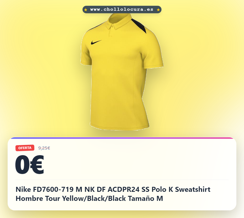 Obtén el polo Nike FD7600 Tour Hombre con Dri Fit y tejido transpirable al mejor precio de oferta en esta promo histórica.