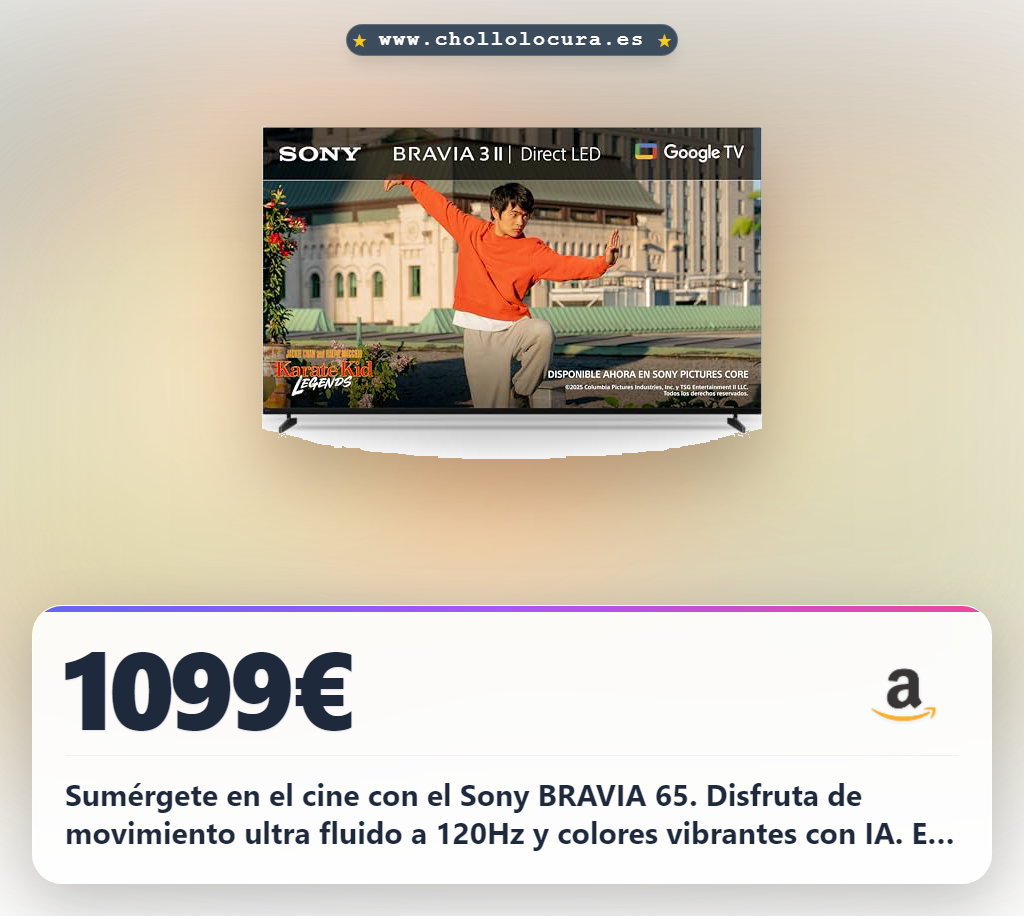 Descubre la Sony BRAVIA 65 Pulgadas TV 4K Smart con Google TV y Procesador XR al mejor precio