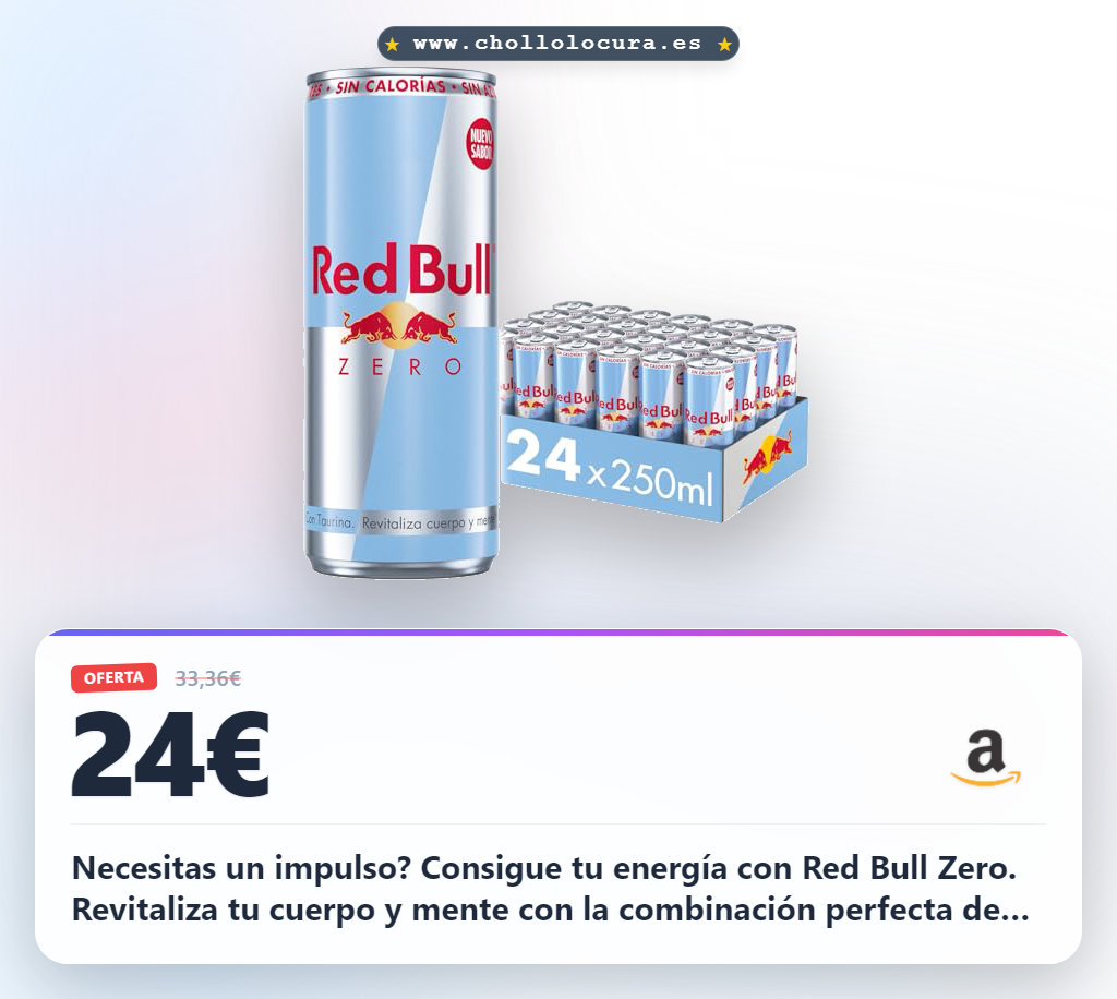 Aprovecha las 24 latas de Red Bull Zero para un impulso energético al mejor precio del mercado