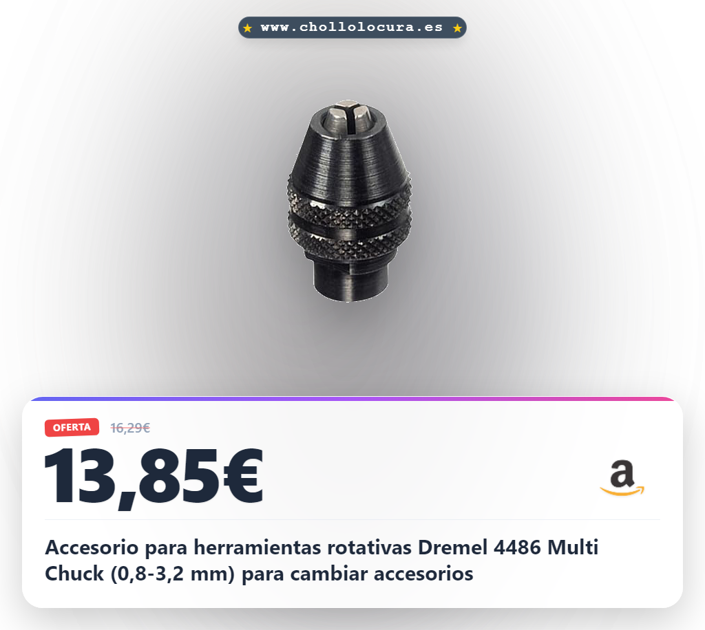 Accesorio para herramientas rotativas Dremel 4486 Multi Chuck (0,8-3,2 mm) para cambiar accesorios