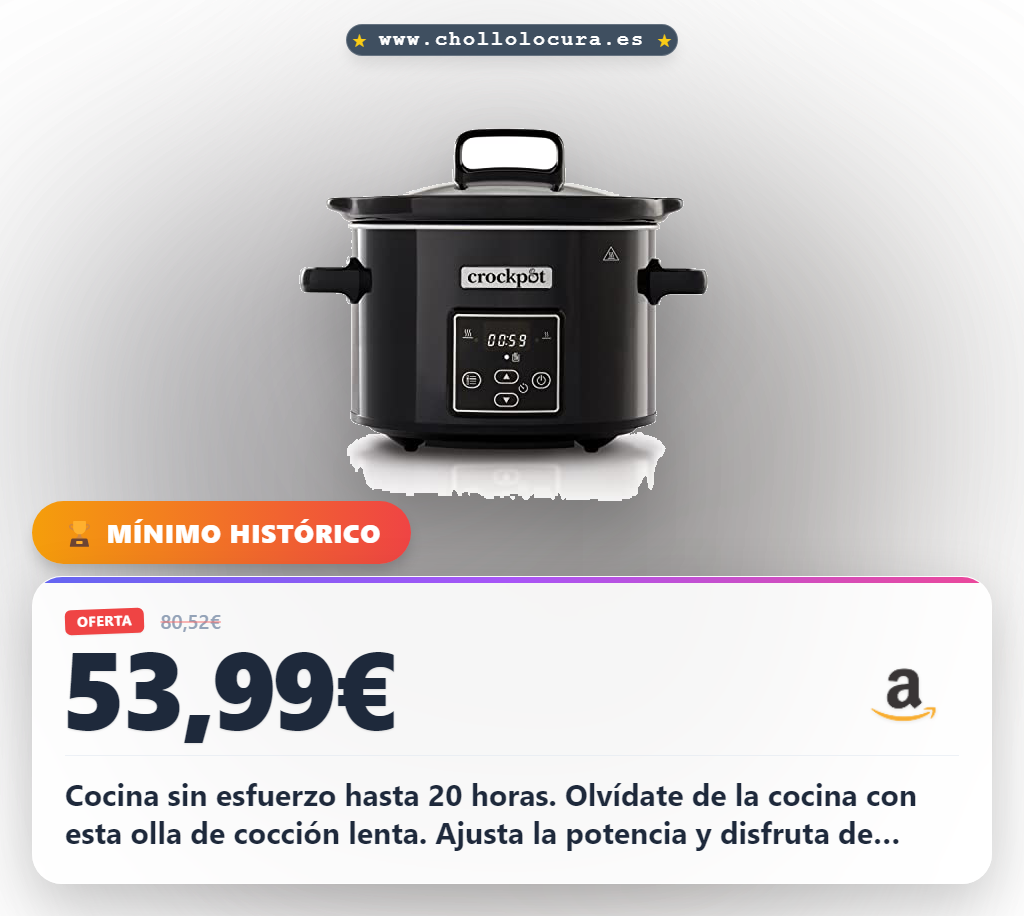 Disfruta de platos deliciosos con la olla Crock-Pot lenta y su temporizador digital en oferta histórica