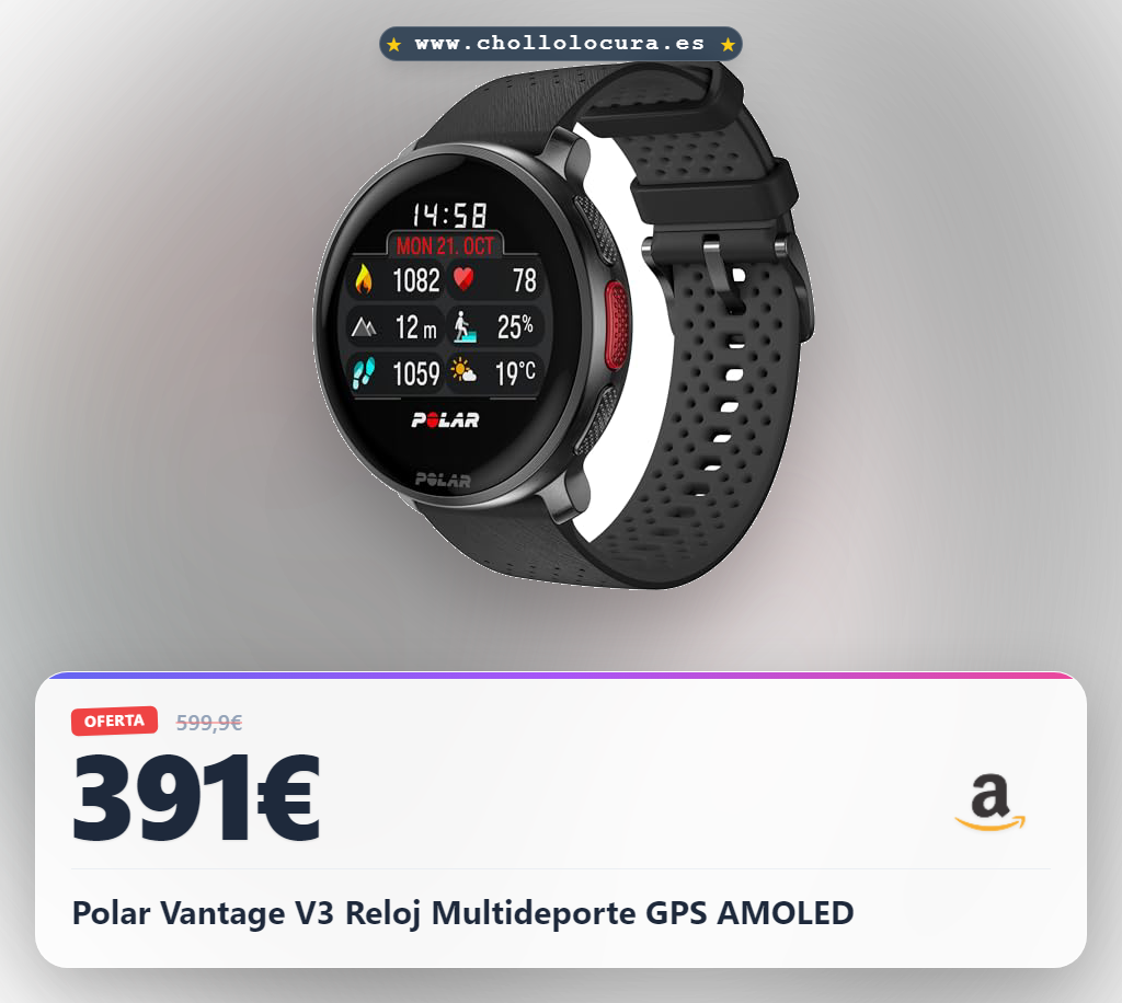 Logra el máximo rendimiento con el Polar Vantage V3 AMOLED y GPS de doble frecuencia a precio de chollo