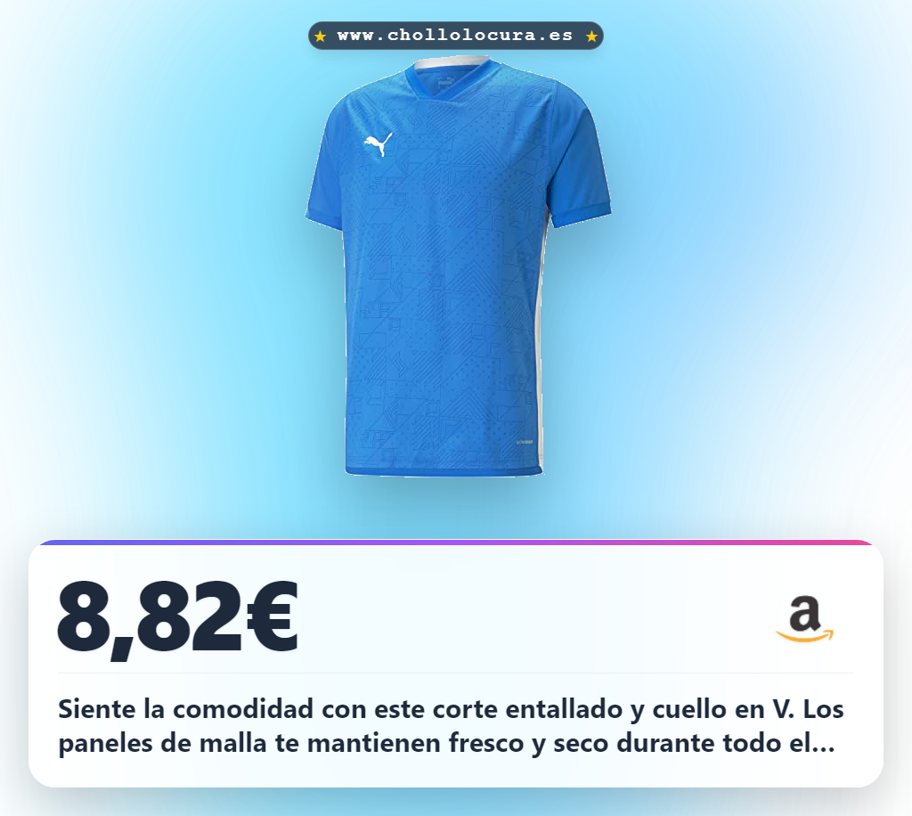 Consigue esta camiseta PUMA Teamcup para hombre con corte entallado y malla transpirable al mejor precio
