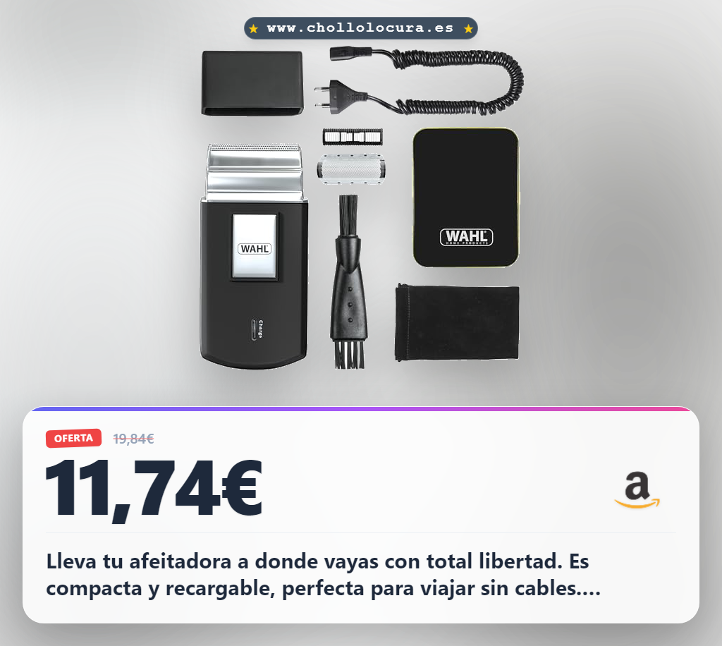 Consigue afeitadora eléctrica inalámbrica y recargable para barba en oferta de viaje al mejor precio