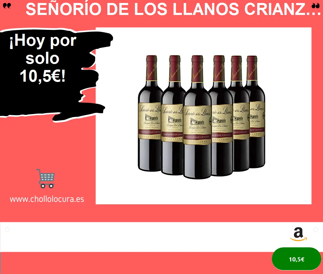 ¡Descubre el Señorío de los Llanos Crianza! Vino Tinto D.O. Valdepeñas, aroma a frutos rojos y vainilla. Oferta especial!