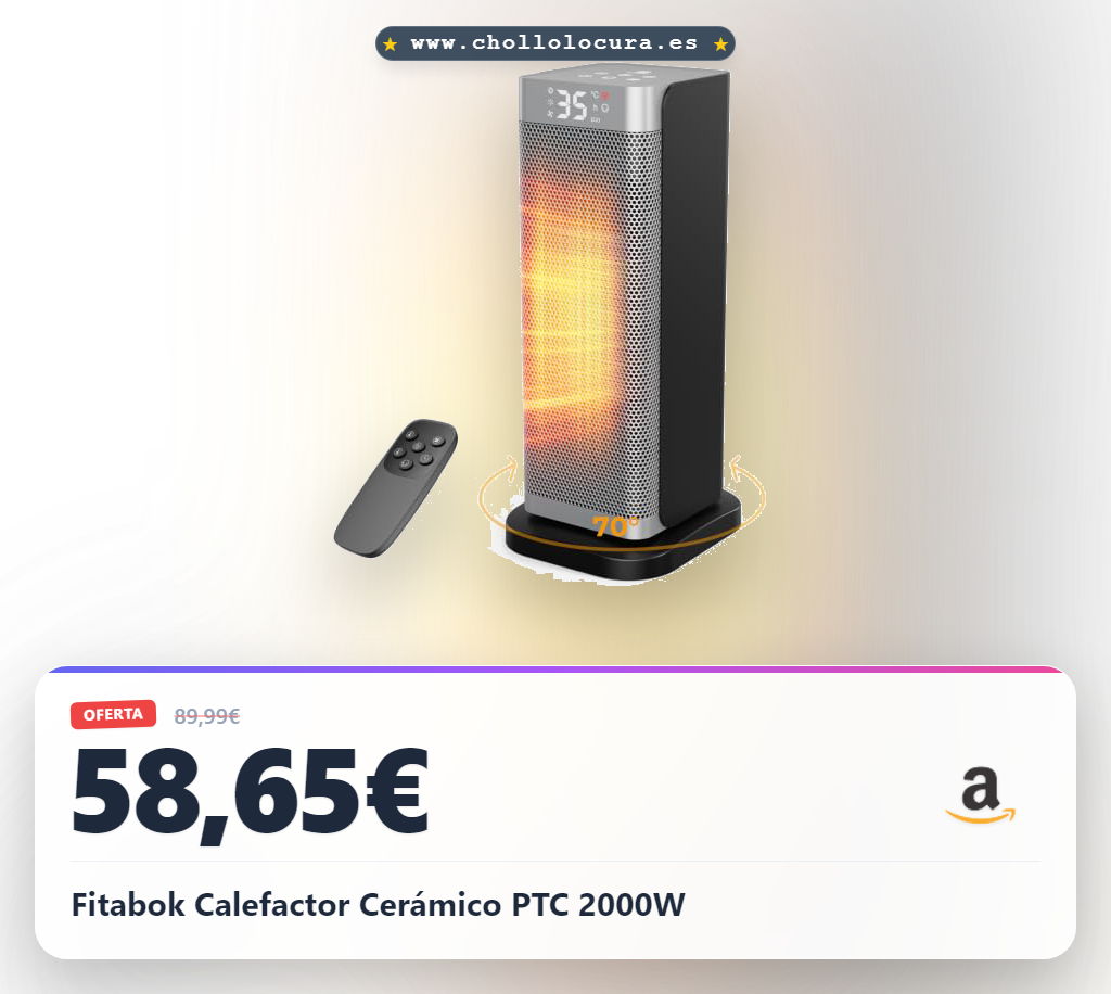 Fitabok Calefactor Cerámico PTC 2000W