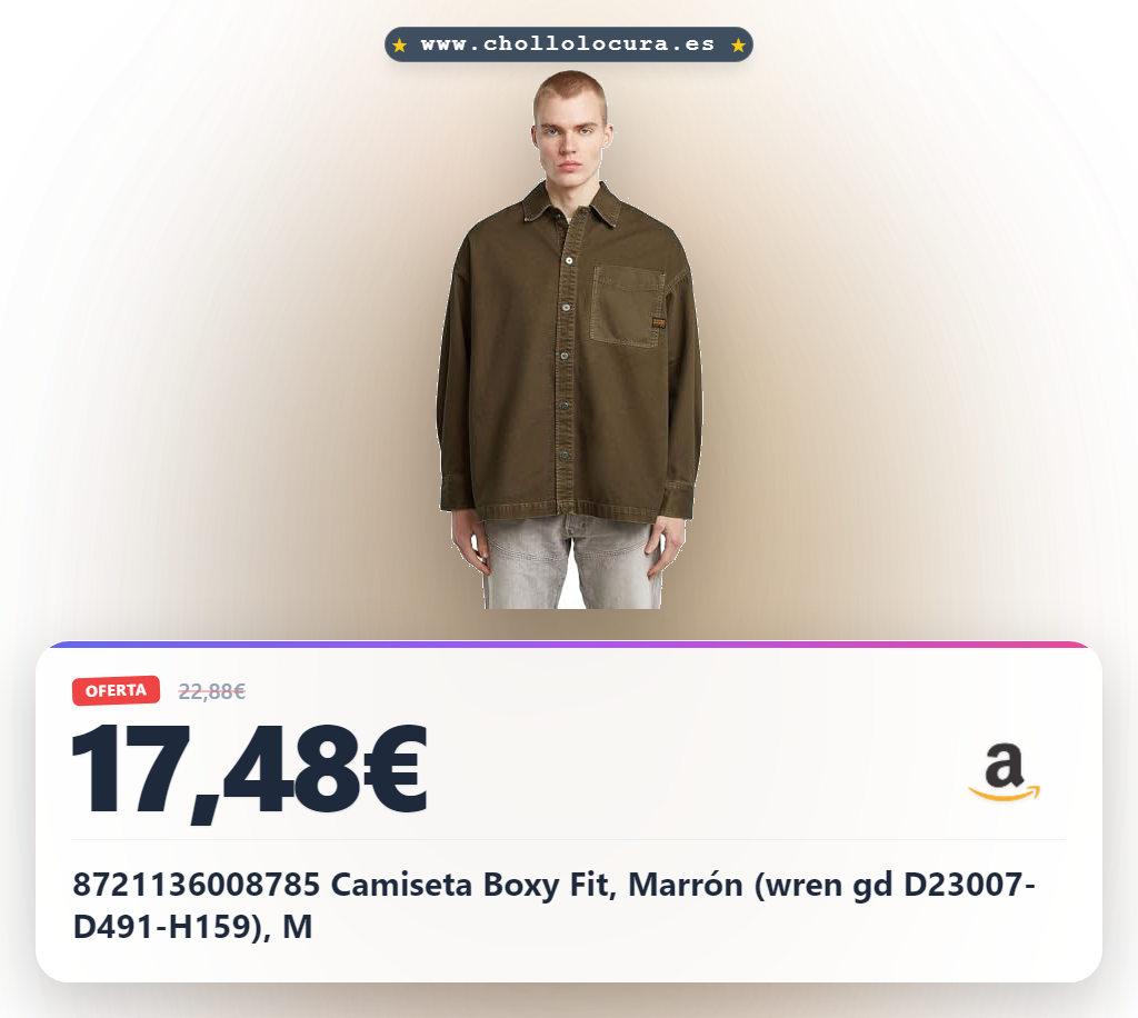 8721136008785 Camiseta Boxy Fit, Marrón (wren gd D23007-D491-H159), M
