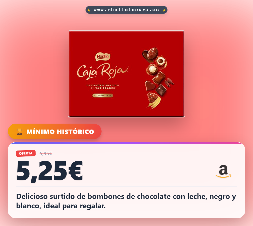 NESTLÉ Caja Roja Bombones de Chocolate con leche estuche, 198g