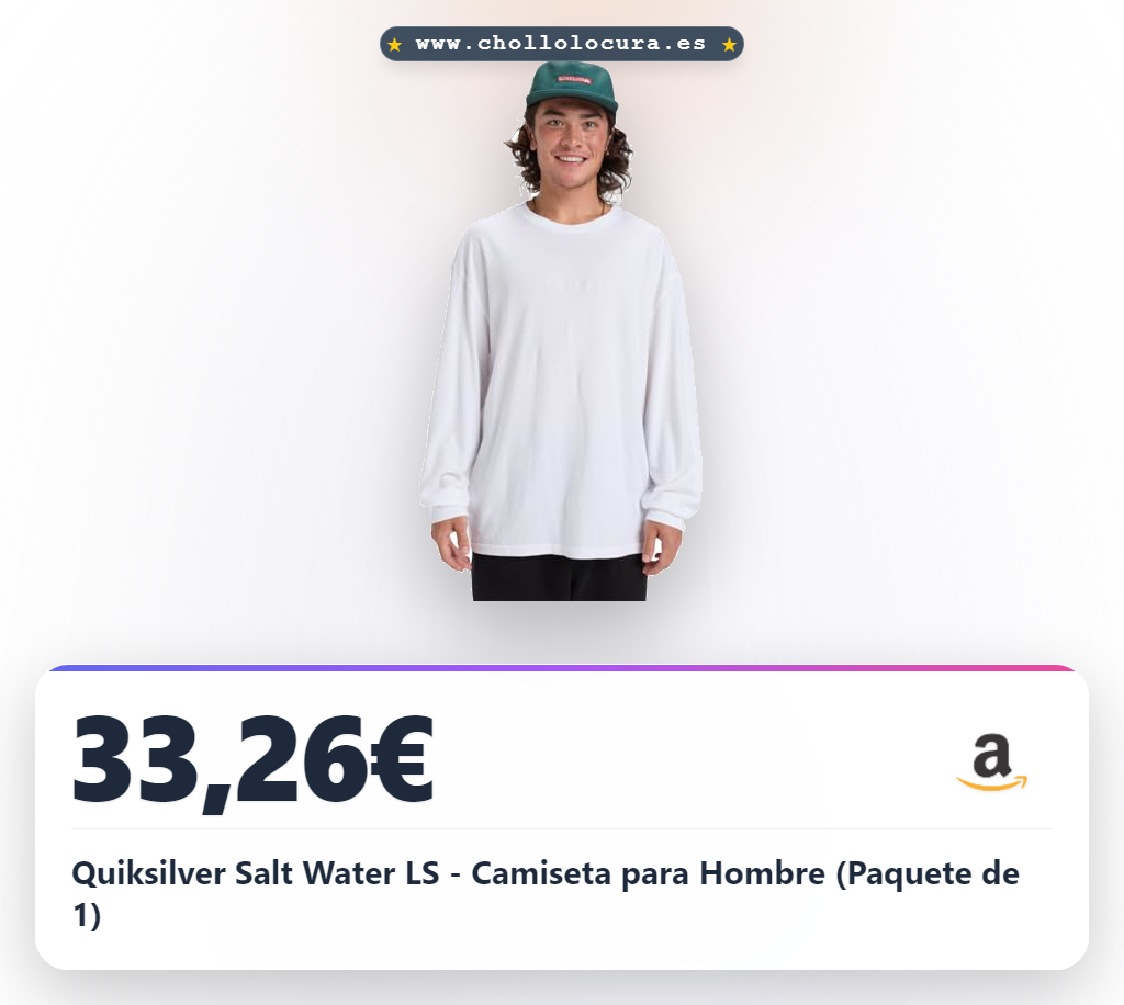 Quiksilver Salt Water LS - Camiseta para Hombre (Paquete de 1)