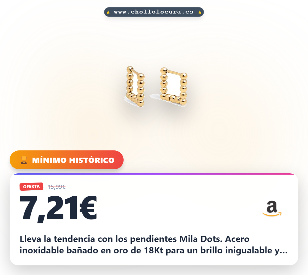 Consigue pendientes Mila Dots en acero bañado en oro 18kt con cierre click para mujer