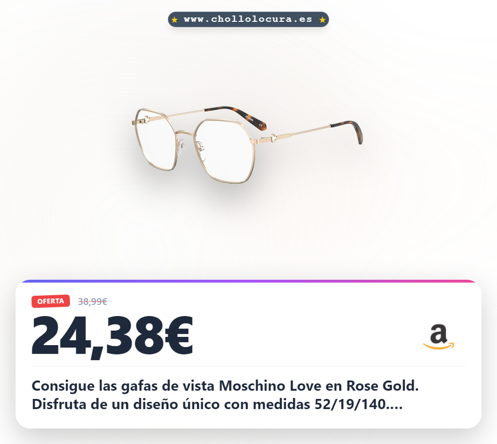 Llévate las Gafas de Vista MOSCHINO LOVE Rose Gold 52/19/140 Mujer en oferta histórica.