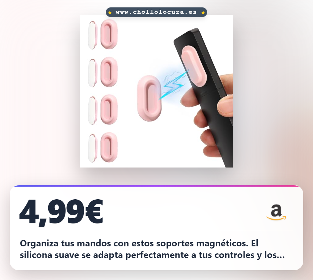Aprovecha soportes magnéticos de silicone para control remoto. Consigue 4 paquetes para organizar tu pared con diseño elegante.