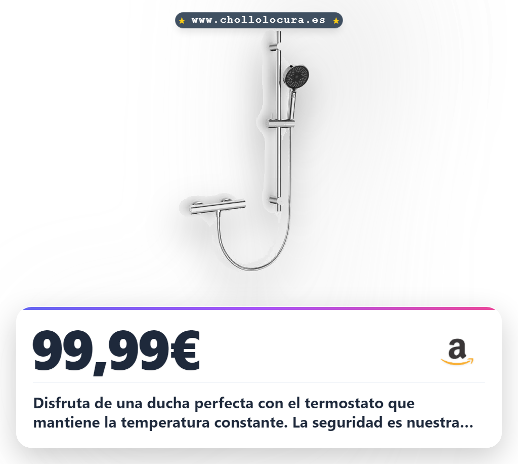 Consigue el kit DETBOM termostático con seguridad para ducha de acero inoxidable 38°C al mejor precio