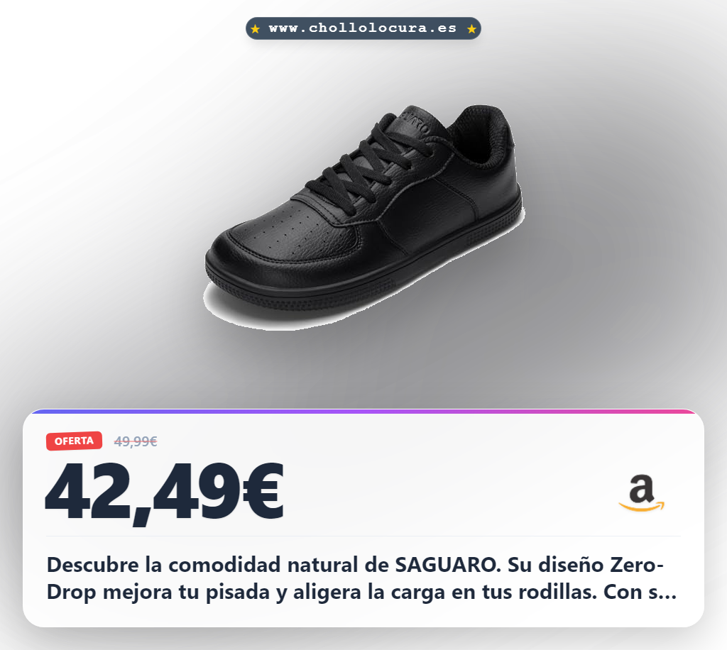 Encuentra las zapatillas SAGUARO Barefoot minimalistas y antideslizantes a precio de chollo para caminar urbano.