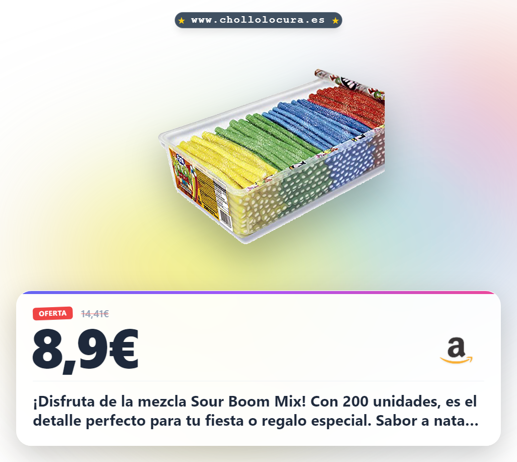 Consigue Rellepica Sour Boom Mix 4 Colores 200 uds con sabor a nata