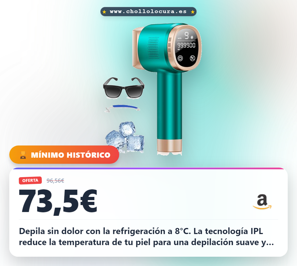 Aprovecha depila sin dolor con refrigeración a 8°C y 21J en oferta histórica para piel suave