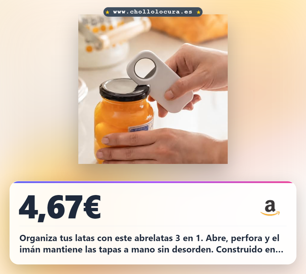 Consigue el abrebotellas magnético 3 en 1 de acero inoxidable blanco. Aprovecha esta herramienta portátil para latas y montaje en pared.