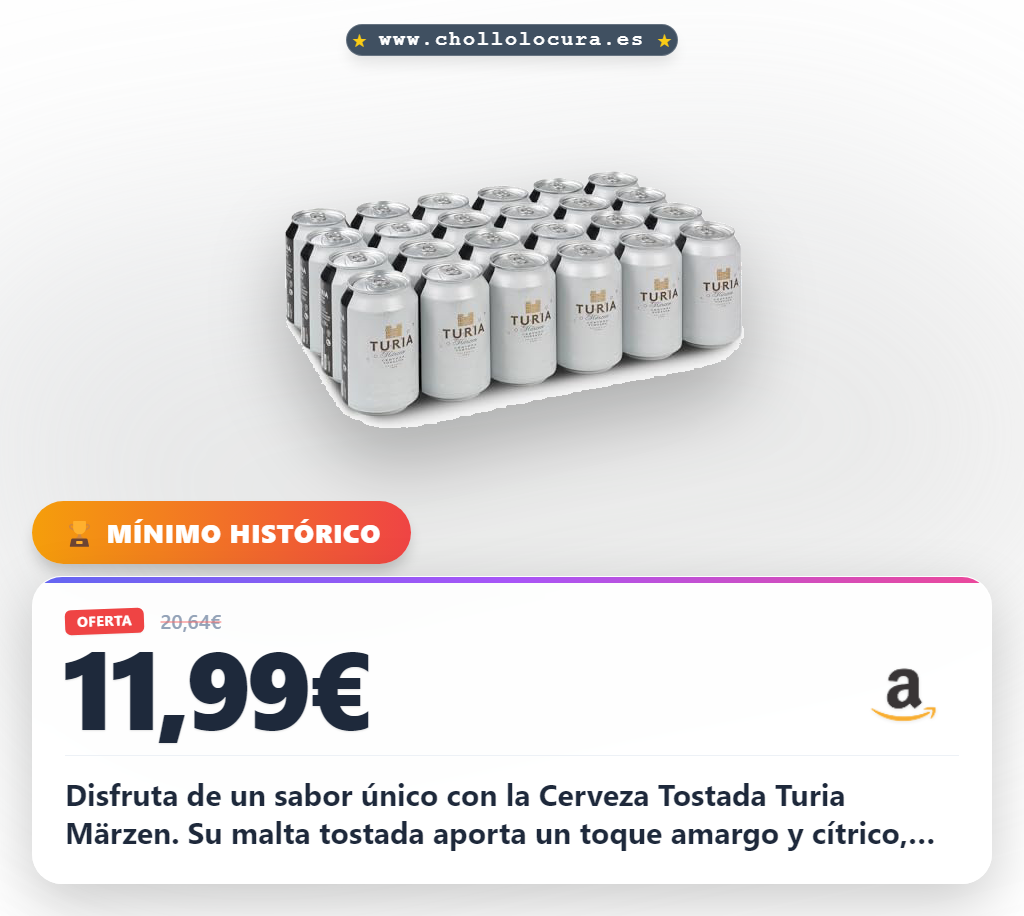 Aprovecha la Cerveza Tostada Turia Märzen pack de 24 latas con sabor valenciano al mejor precio