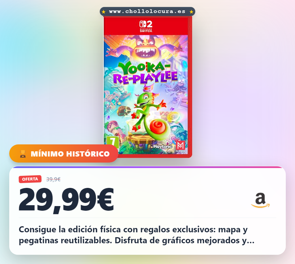 Aprovecha Yooka Re-PlayLee Switch 2 con mapas y pegatinas exclusivas al mejor precio