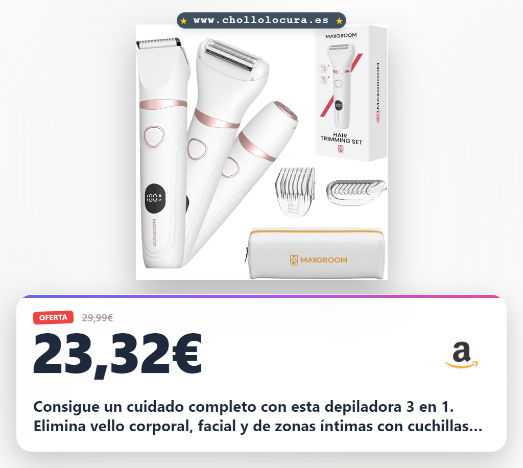 Aprovecha la afeitadora eléctrica 3 en 1 para mujer con cuchillas cerámicas y función IPX6 al mejor precio
