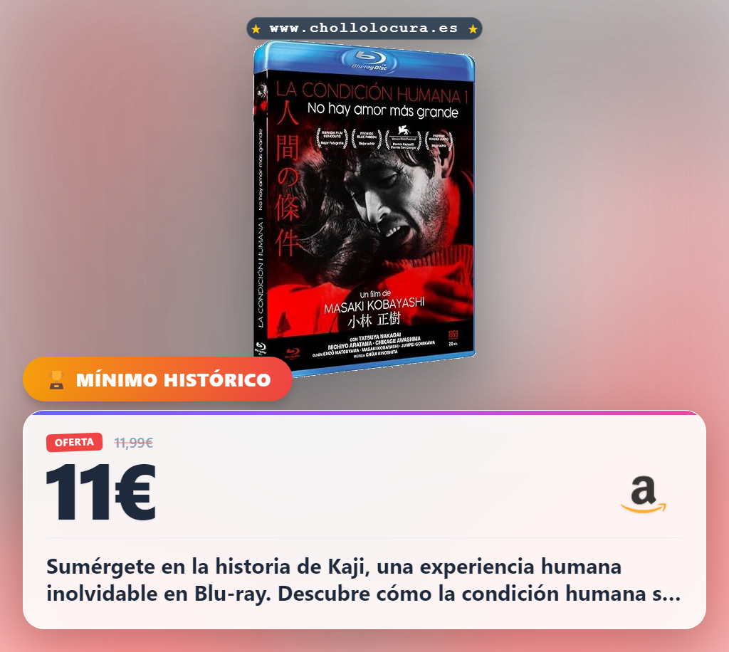 Logra descubrir la historia de Kaji en La condición humana I en Blu-ray a precio de chollo con oferta histórica en oferta.