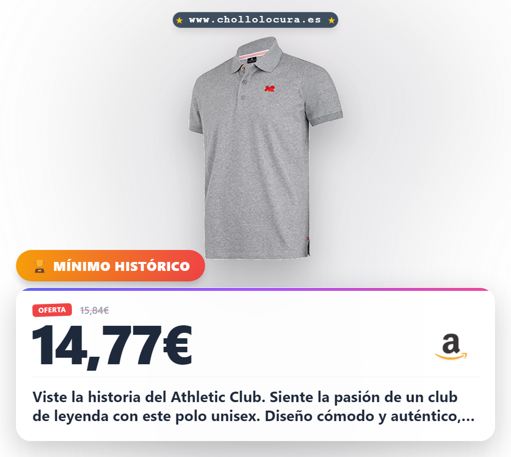 Consigue el Polo Unisex Athletic Club de Bilbao con estilo y tradición del Rey de Copas