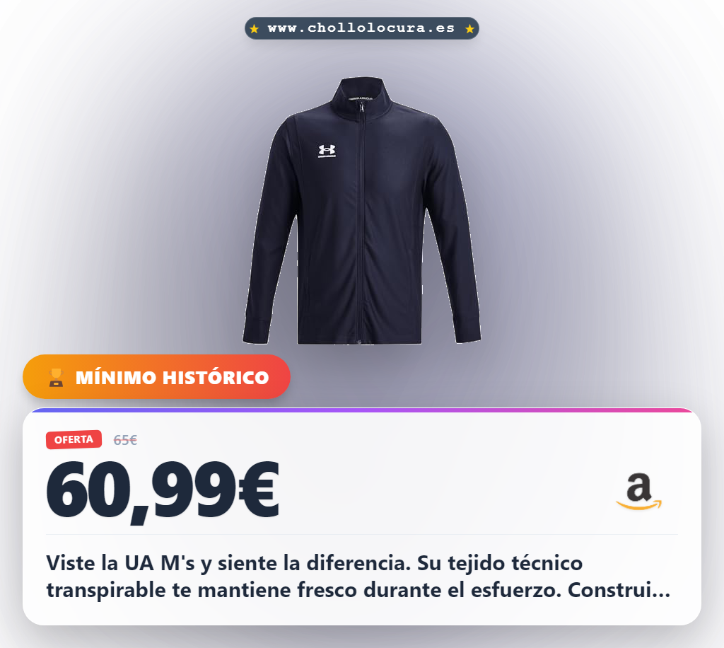 Aprovecha la chaqueta Under Armour UA M's con tejido técnico transpirable a precio de chollo