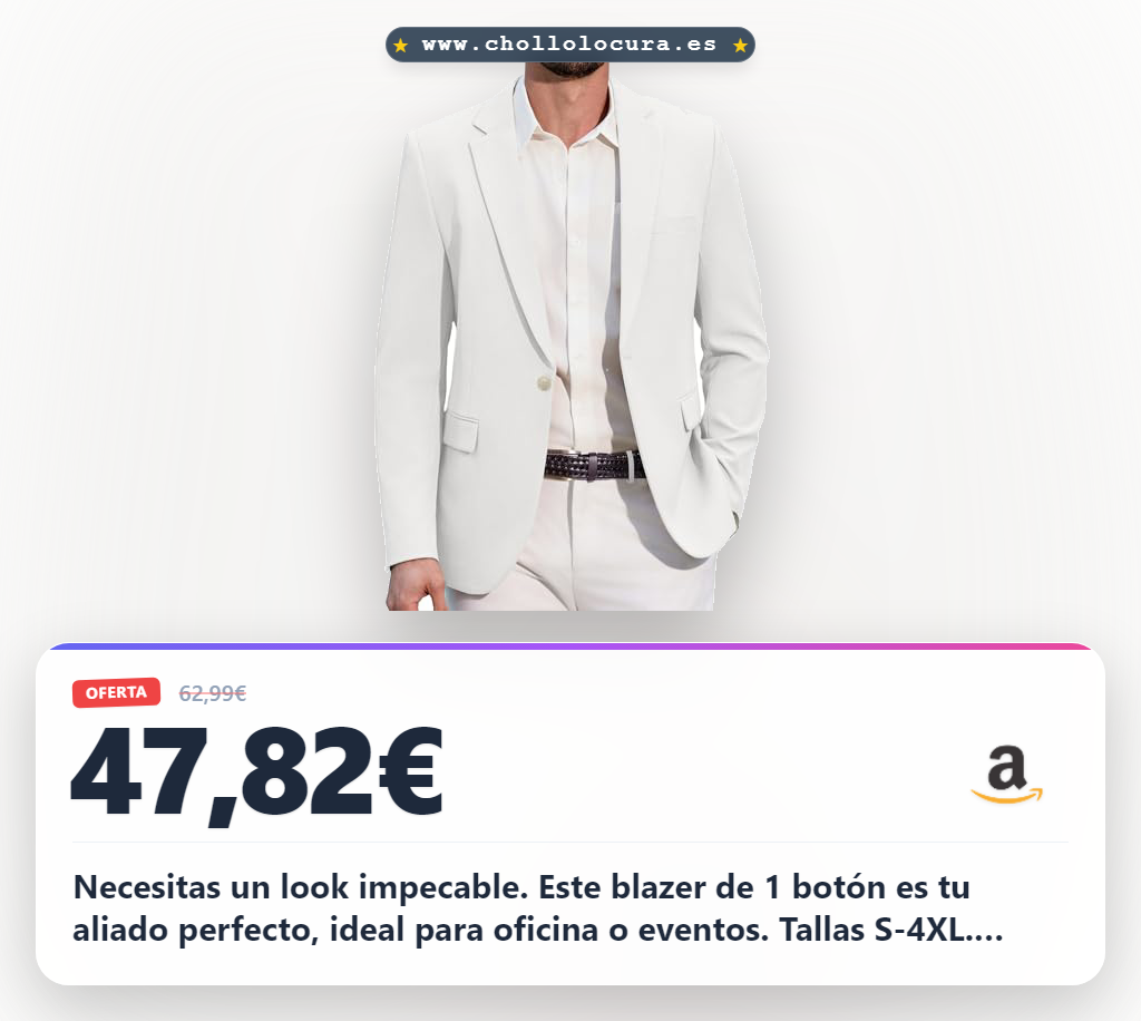 Ahorra el Blazer Sport Casual blanco COOFANDY: chaqueta de hombre versátil para negocios y eventos al mejor precio
