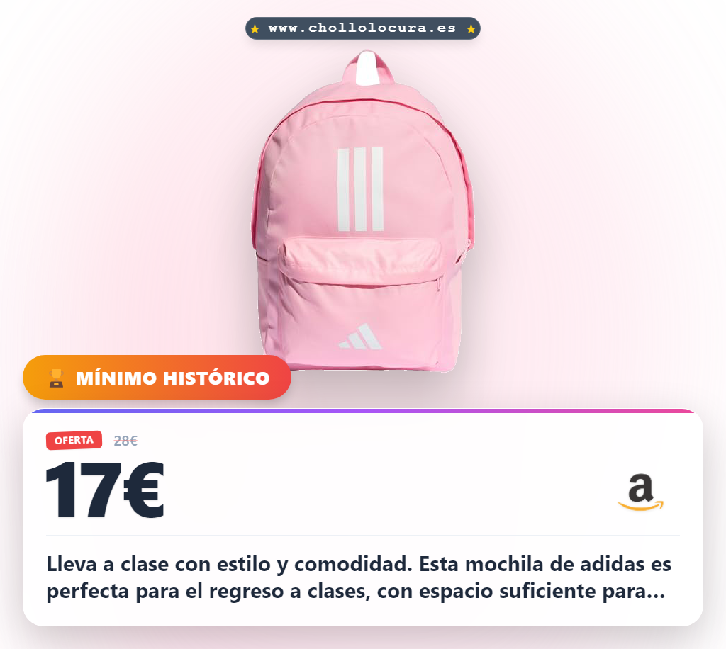 Aprovecha la mochila adidas unisex Back To School con tres franjas clásico en oferta histórica