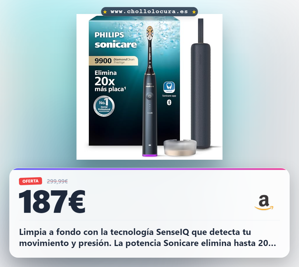 Aprovecha el cepillo eléctrico Philips Sonicare 9900 Prestige con tecnología SenseIQ para una limpieza superior