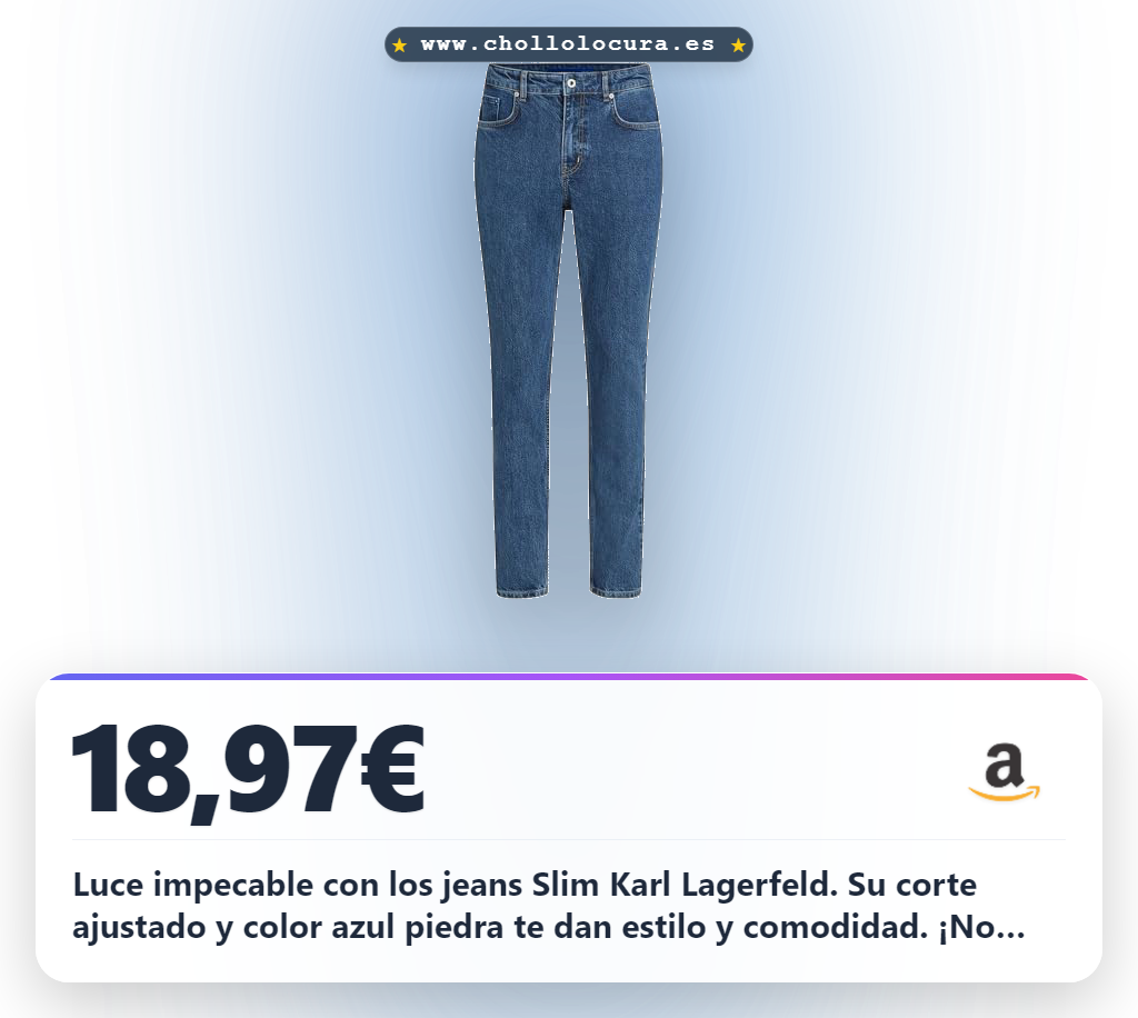 Logra el look perfecto con los Jeans Slim KARL LAGERFELD 3034 en azul piedra medio, ¡oferta de chollazo!