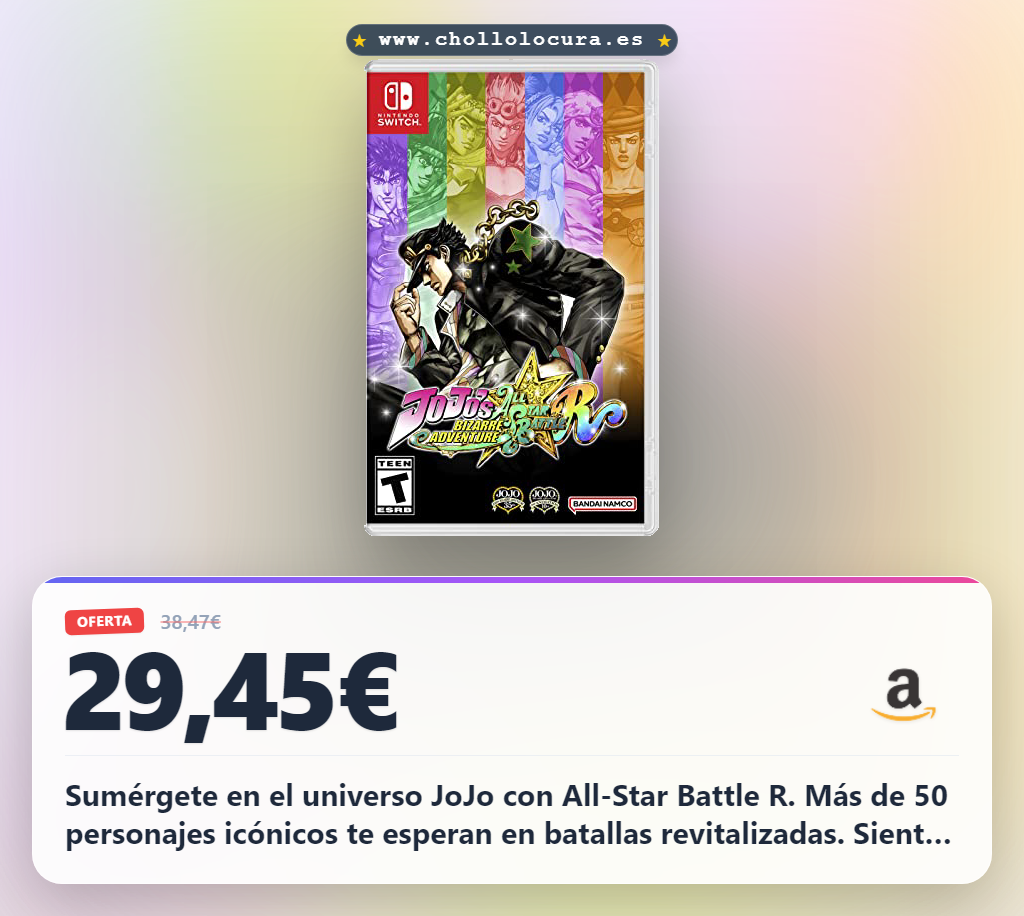 Consigue JoJo’s Bizarre Adventure: All-Star Battle R para Nintendo Switch al mejor precio de chollo