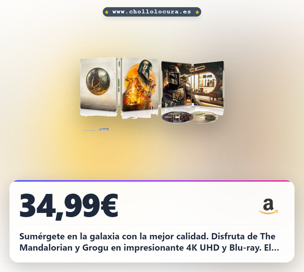 Aprovecha el Steelbook The Mandalorian y Grogu 4K UHD Blu-ray en oferta histórica al mejor precio