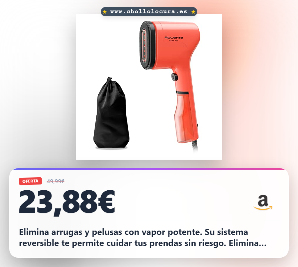 Aprovecha el cepillo de vapor Rowenta Pure Pop con cabezales reversibles y vapor higienizante en oferta