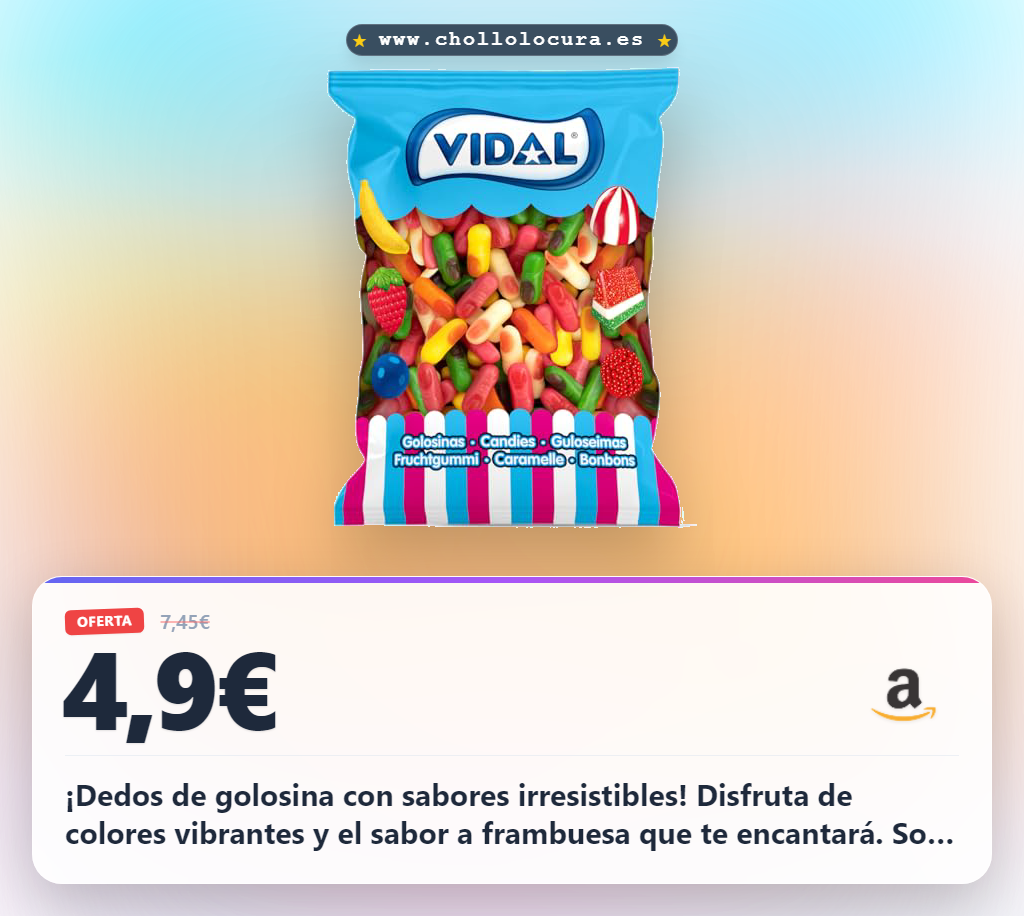 Encuentra los mini dedos de golosinas sabor frambuesa en colores y sin gluten al mejor precio