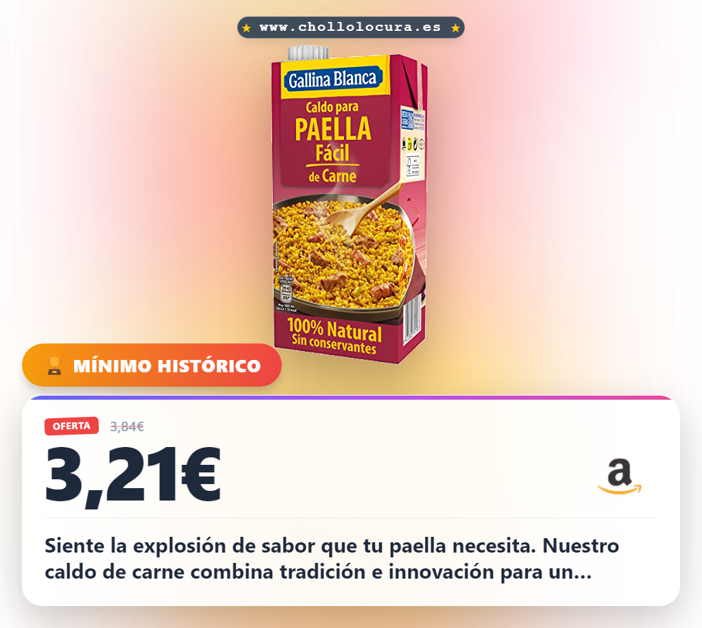 Disfruta del caldo de carne para paella sano y delicioso. Sabor explosivo y tradición con controles de calidad