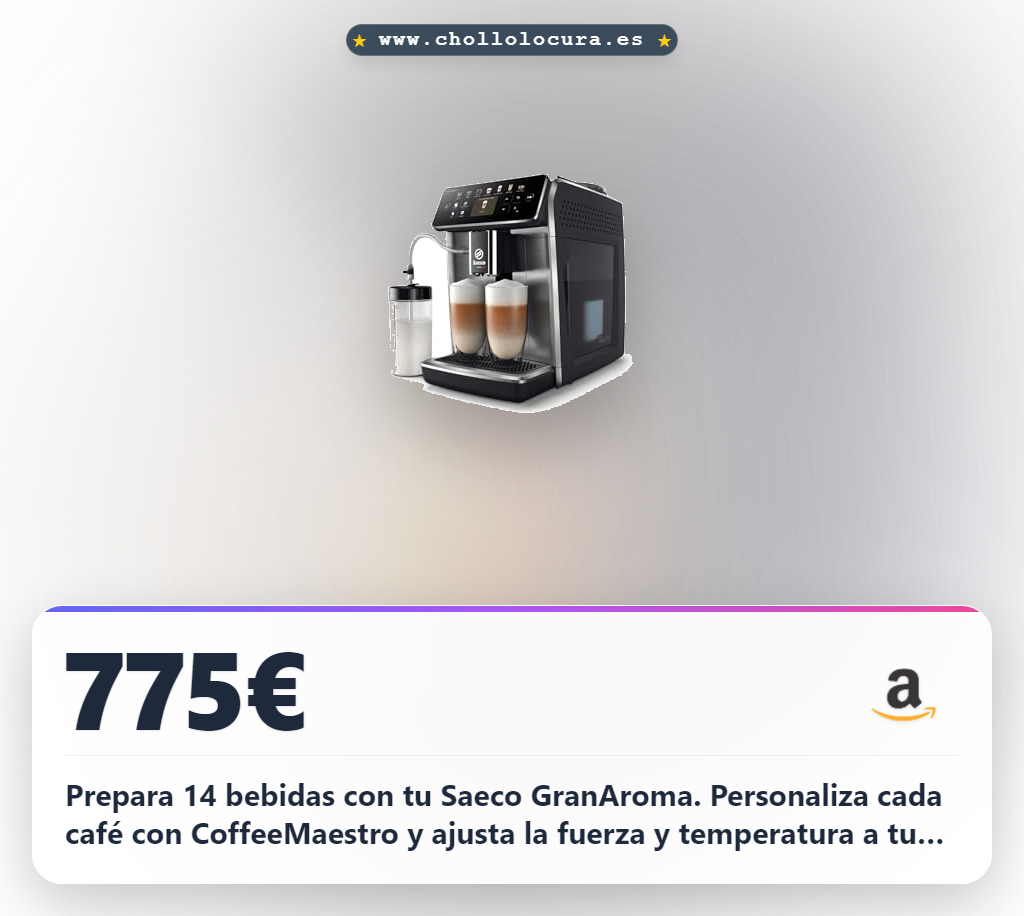 Compra la Saeco GranAroma Superautomática con molinillo cerámico y 14 bebidas en oferta histórica