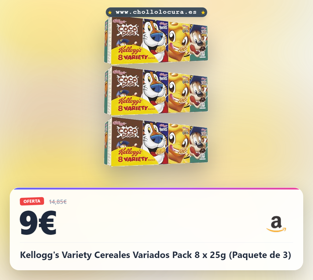 Kellogg's Variety Cereales Variados Pack 8 x 25g (Paquete de 3)
